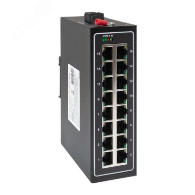 Коммутатор промышленный неуправляемый U-16T, 16 портов 10/100Base-T(X) RJ45, монтаж на динрейку TSX EKF