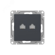 Механизм розетки RJ45 - 2шт  (cat5)  графит Эпика EKF
