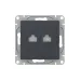Механизм розетки RJ45 - 2шт, (cat6), графит Эпика EKF
