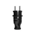 Вилка прямая каучуковая 16А/250В IP44 с/з черная