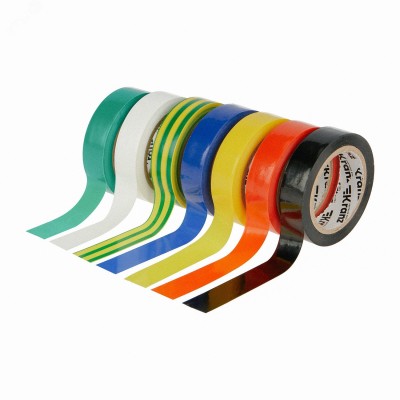 Набор изоляционных лент KRANZ 0.13х15 мм, 10 м, 7 цветов