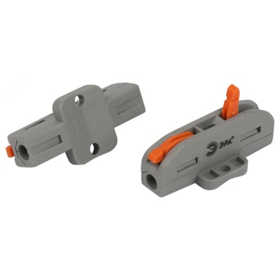 Клемма ЭРА NO-225-397 проходная с монтажной площадкой 222-2411Р с рычагами 1 полюс 0.08-2.5/4 мм2 (упаковка 20 шт.)