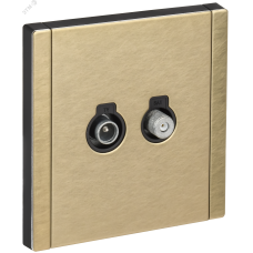 FORTE&PIANO Розетка двойная TV+SAT FP638M металл шампань IEK