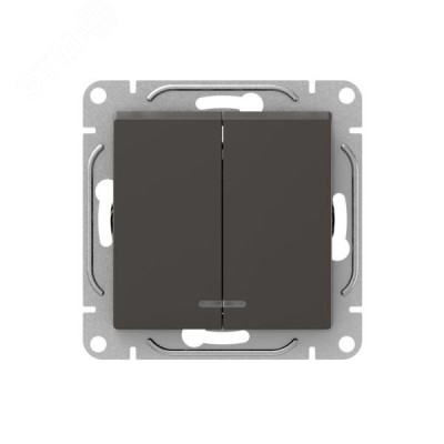 Механизм выключателя. двухклавишный. с подсветкой. мокко Эпика EKF