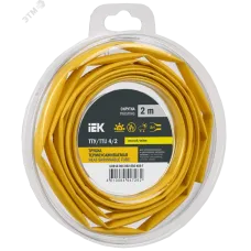 Трубка термоусадочная ТТУ нг-LS 4/2 желтая (2м/упак) IEK