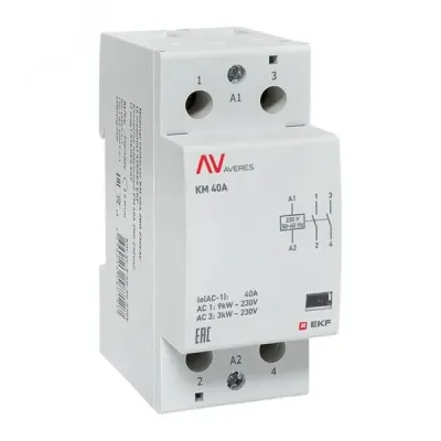 Контактор модульный КМ 40А 2NО 230VAC (2 мод.) AVERES