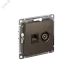 Розетка ATLASDESIGN двойная компьютерная+ТВ RJ45+TV категория 5E механизм мокко