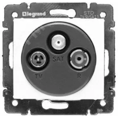 Розетка TV-FM-SAT тип звезда белый VALENA DIY