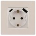 Розетка ЭРА Серия 12 12-4108-15 2P+E 16A-250В со шторками с USB type-A+C 5В-3А перламутр