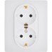 Розетка 2-местная с заземлением с защитными шторками 16А в сборе белый INSPIRIA