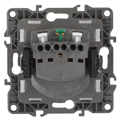 12-2102-12 ЭРА Розетка 2P+E Schuko со шторками, 16A-250В, IP20, Эра12, графит (10/100/2500)