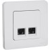 Розетка компьютерная двойная RJ45 категория 5Е UTP белый INSPIRIA