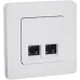 Розетка компьютерная двойная RJ45 категория 5Е UTP белый INSPIRIA