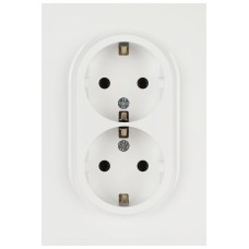 Розетка скрытого монтажа в рамку двойная с заземлением 2X2P+E Schuko 16А-250В белый 16-2104-01 Arktik