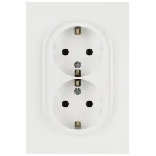 Розетка скрытого монтажа в рамку двойная с заземлением 2X2P+E Schuko 16А-250В белый 16-2104-01 Arktik