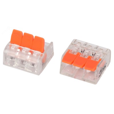 Клемма ЭРА NO-225-429 универсальная 221-413 компактная с рычагами 3-проводная 0.2-4 мм2 (упаковка 4 шт.)