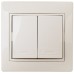 Выключатель Intro Plano 1-104-02 двухклавишный, 10А-250В, IP20, СУ, слоновая кость