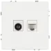 Розетка скрытого монтажа в рамку комбинированная RJ45+TV IP20 белый 15-3110-01 Galaxy