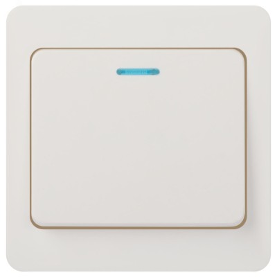 Выключатель Intro Style 7-102-01 с подсветкой, 10А-250В, IP20, СУ, белый