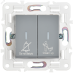 SKANDY Выключатель 2-клавишный с индикацией для отелей 10А SK-V16Gr серый IEK