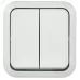 TORS Выключатель двухклавишный 10А IP55 TS305 белый IEK