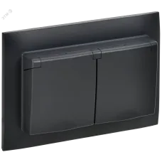 SKANDY Розетка 2-местная и крышкой 16А в сборе IP44 SK-R12Bl черный IEK