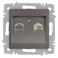 Розетка Intro Accent 6-303-09 информационная RJ45, IP20, СУ, титан