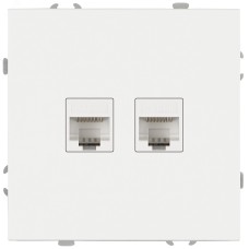 Розетка скрытого монтажа в рамку информационная двойная 2XRJ45 IP20 белый матовый 15-3108-08 Galaxy