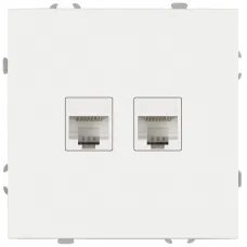 Розетка скрытого монтажа в рамку информационная двойная 2XRJ45 IP20 белый матовый 15-3108-08 Galaxy