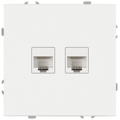Розетка скрытого монтажа в рамку информационная двойная 2XRJ45 IP20 белый матовый 15-3108-08 Galaxy