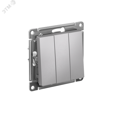 Выключатель трехклавишный ATLASDESIGN схема 1+1+1 10АХ механизм алюминий