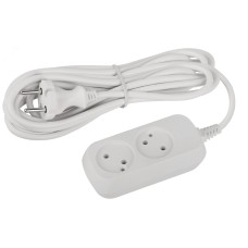 Удлинитель электрический ЭРА UDL-10-250 Greenline 2 розетки без заземления 5м ПВС 2x0.75мм2