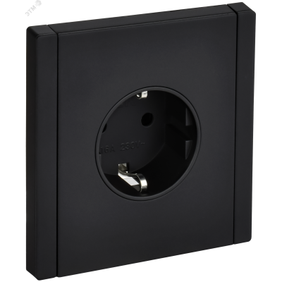 FORTE&PIANO Розетка 1-местная с заземлением без защитных шторок винтовое крепление 16А FP116M металл черный IEK