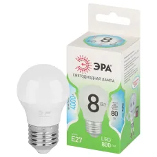 Лампа светодиодная ЭРА GREEN LINE LED P45-8W-840-E27 GL E27 8 Вт шар яркий белый свет