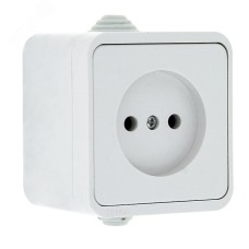 Прага Розетка 1-местная 10А без заземления IP44 белая EKF