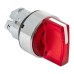 Исполнительный механизм переключателя S4 красный на 2 положения возвратный без фиксации, с подсветкой с короткой ручкой IP65