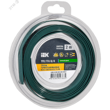 Трубка термоусадочная ТТУ нг-LS 8/4 зеленая (2м/упак) IEK