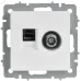 BRITE Розетка двойная TV+RJ45 кат.5E РТВ/РК12-БрАБ арктический белый IEK