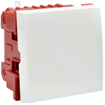 ВК4-21-00-П Выключатель проходной (переключатель) одноклавишный (на 2 модуля) ПРАЙМЕР белый IEK