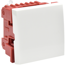 ВКО-21-00-П Выключатель одноклавишный (на 2 модуля) ПРАЙМЕР белый IEK