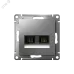 Розетка ATLASDESIGN двойная компьютерная RJ45+RJ45 категория 5E механизм сталь
