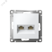 Розетка ATLASDESIGN двойная компьютерная RJ45+RJ45 категория 5E механизм белый