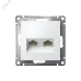 Розетка ATLASDESIGN двойная компьютерная RJ45+RJ45 категория 5E механизм белый