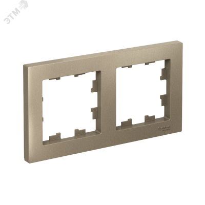 Рамка двухпостовая ATLASDESIGN универсальная шампань