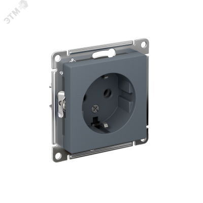 Розетка ATLASDESIGN с заземлением 16А механизм грифель