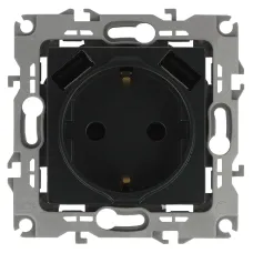 14-4109-05 ЭРА Розетка 2P+E 16A-250В, штор. с 2xUSB 5В-3А, Эра Elegance, антрацит (10/100/2000)