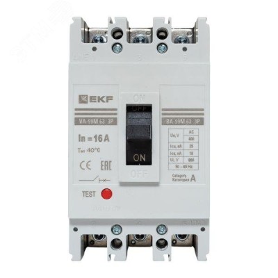 Автоматический выключатель ВА-99М 63/16А 3P 20кА EKF