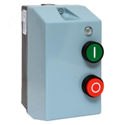 Пускатель магнитный ПМЛ-1230-9А-230В с тепловым реле 1,6-2,5А в корпусе IP65, с кнопками Пуск/Стоп, с индикацией