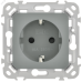 FLITE Розетка с заземлением с защитными шторками безвинтовое крепление 16А РСш11-1-ФлС серый IEK