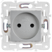 SKANDY Розетка без заземления с защитными шторками 10А SK-R01S серебряный IEK